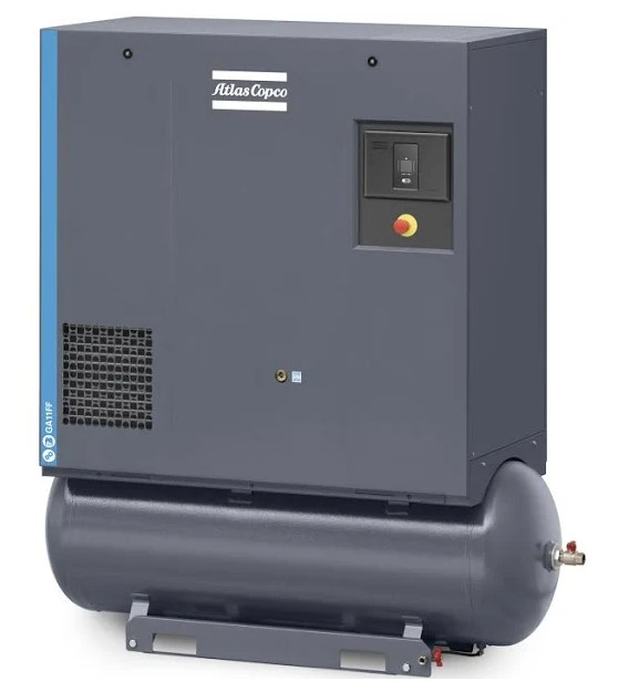 Atlas Copco GA5-11TD Oil-Injected 10 HP Rotary Screw Air Compressor, 71 Gallon, With Dryer
