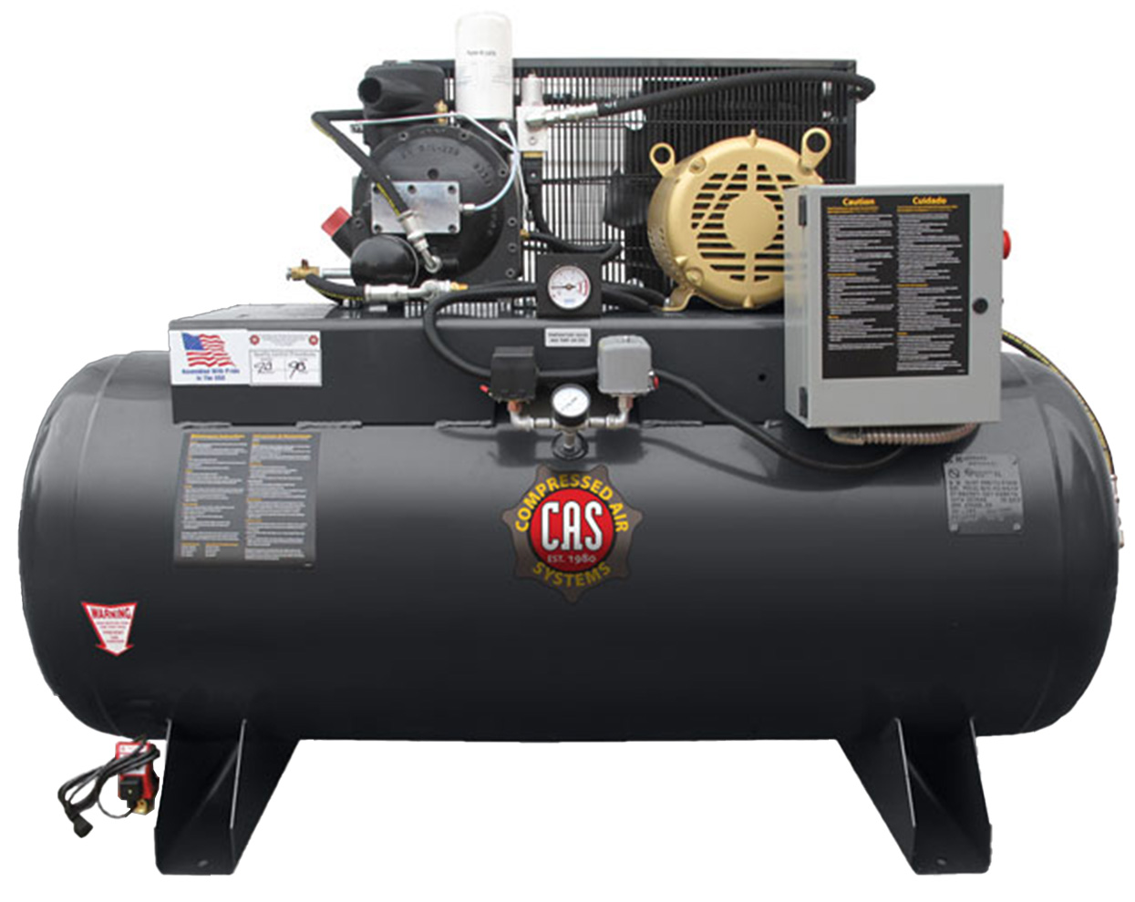 Compressed Air Systems RS Open Frame 7.5 HP Rotary Screw Air Compressor, 80 Gallon