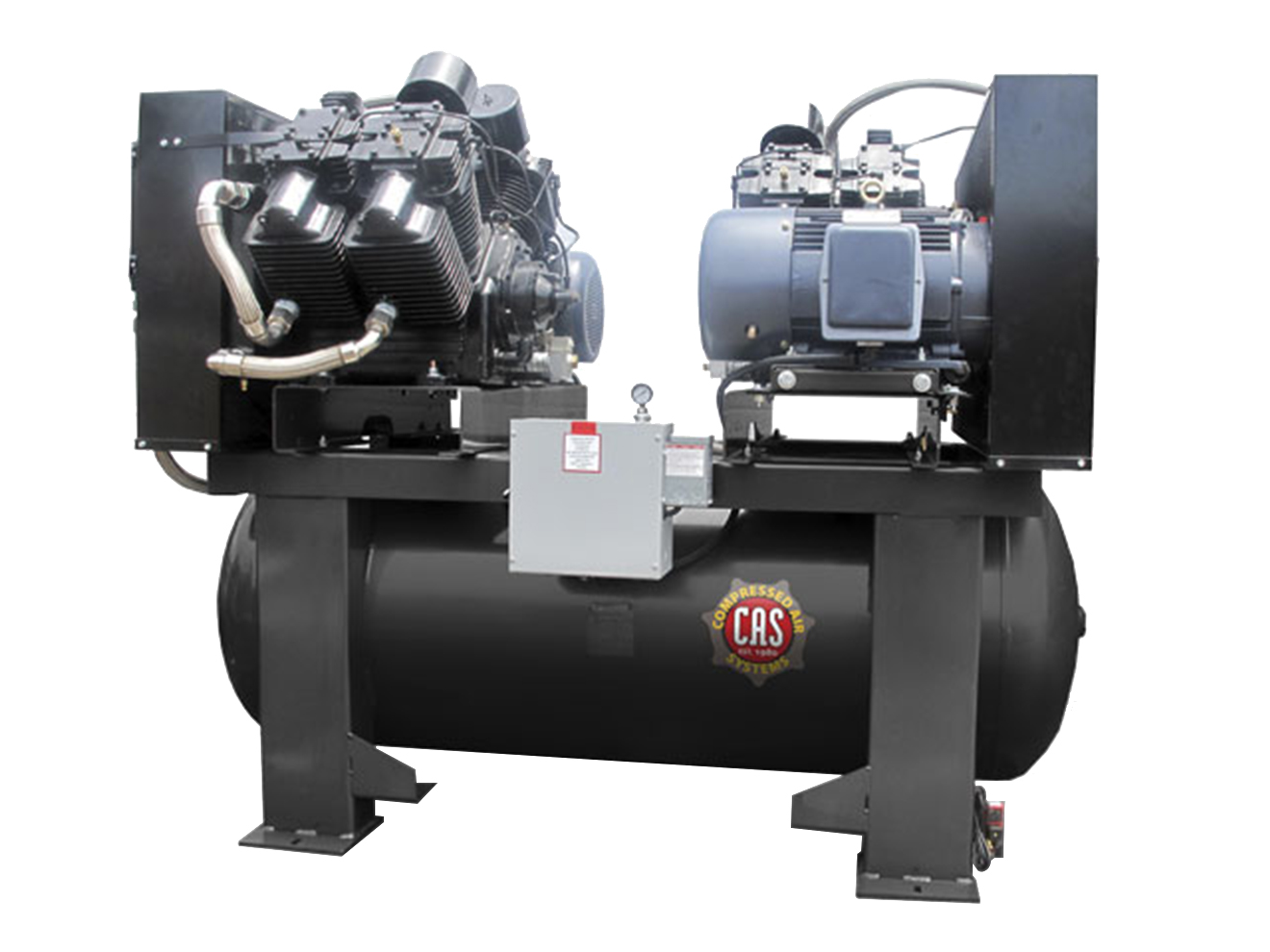 Compressed Air Systems Industrial Electric Stationary Duplex Piston Air Compressor