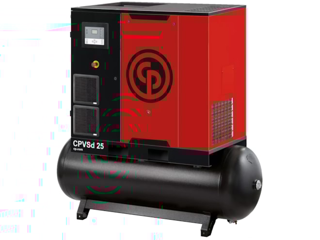 Chicago Pneumatic CPVSd Variable Speed Drive 10 HP Rotary Screw Air Compressor, 120 Gallon, With Dry