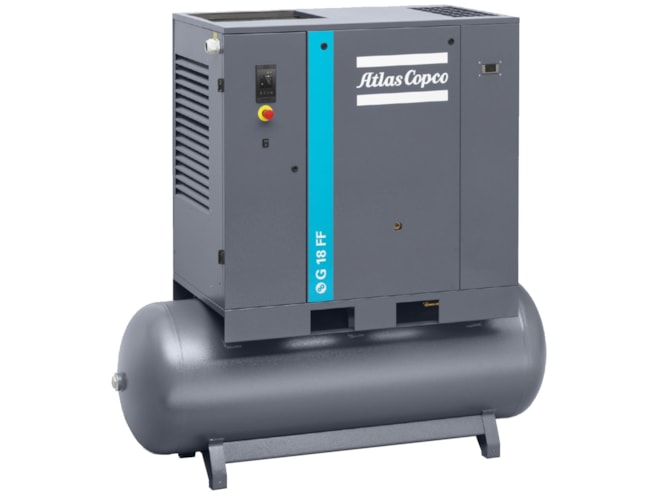 Atlas Copco G18-125 AP, 25 HP Rotary Screw Air Compressor with 132 Gal Tank