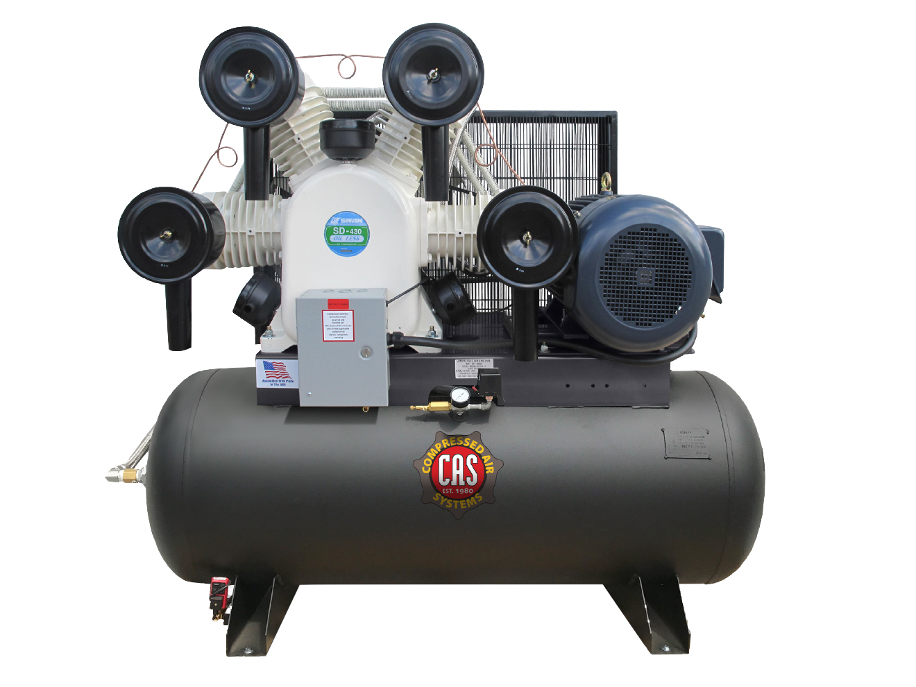 Compressed Air Systems Industrial Stationary Oilless Piston Air Compressor