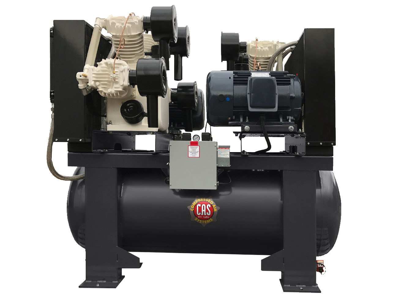 Compressed Air Systems Industrial Stationary Duplex Oilless Piston Air Compressor