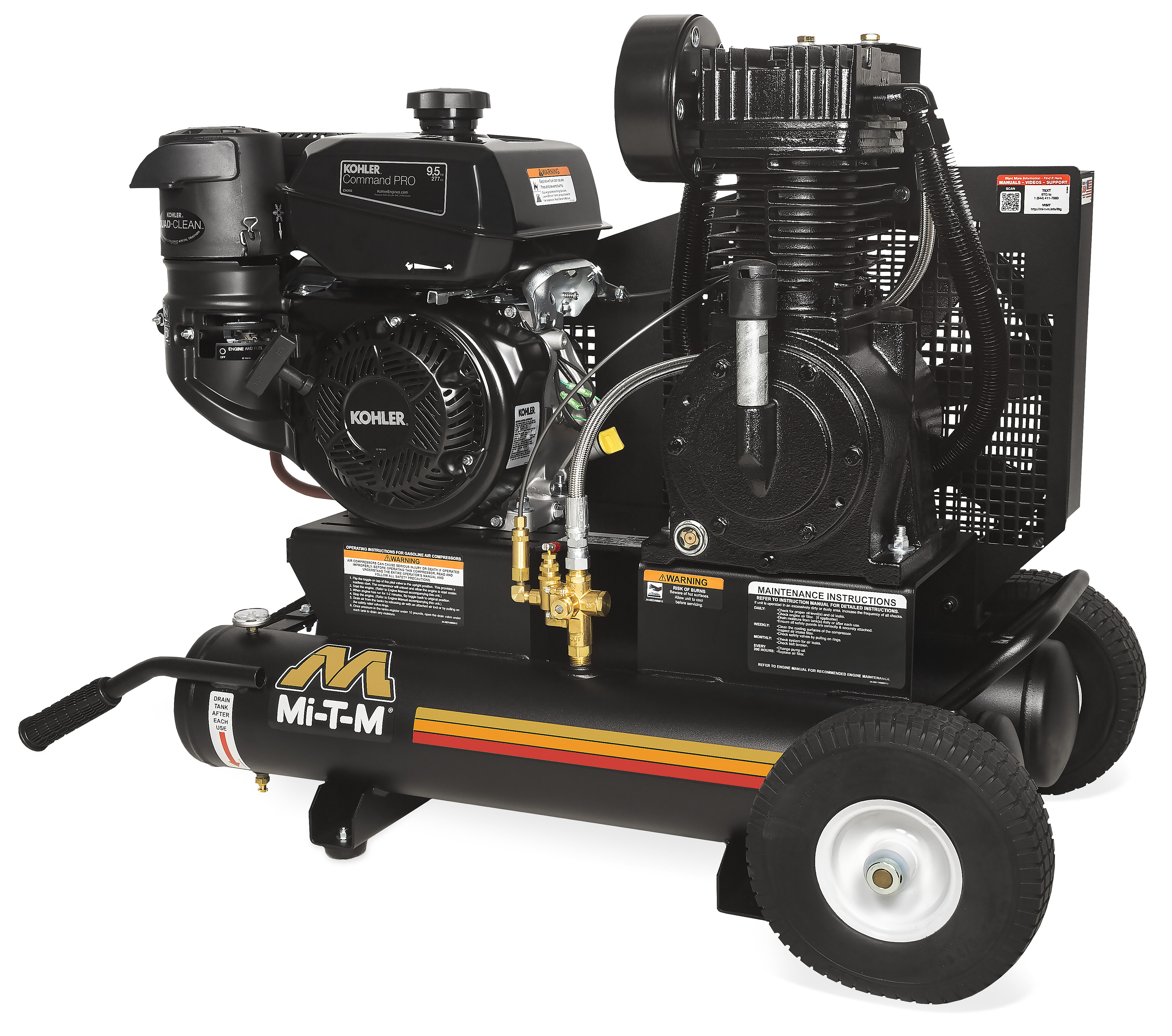 Mi-T-M 8 Gal Industrial Two Stage Gasoline Air Compressor
