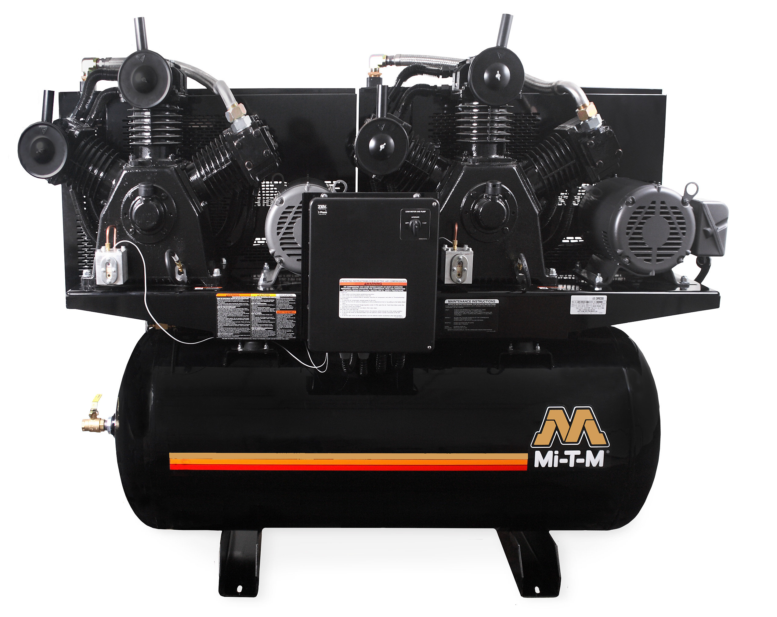 Mi-T-M, AED-Series 15 HP Industrial Two-Stage Duplex Piston Air Compressors