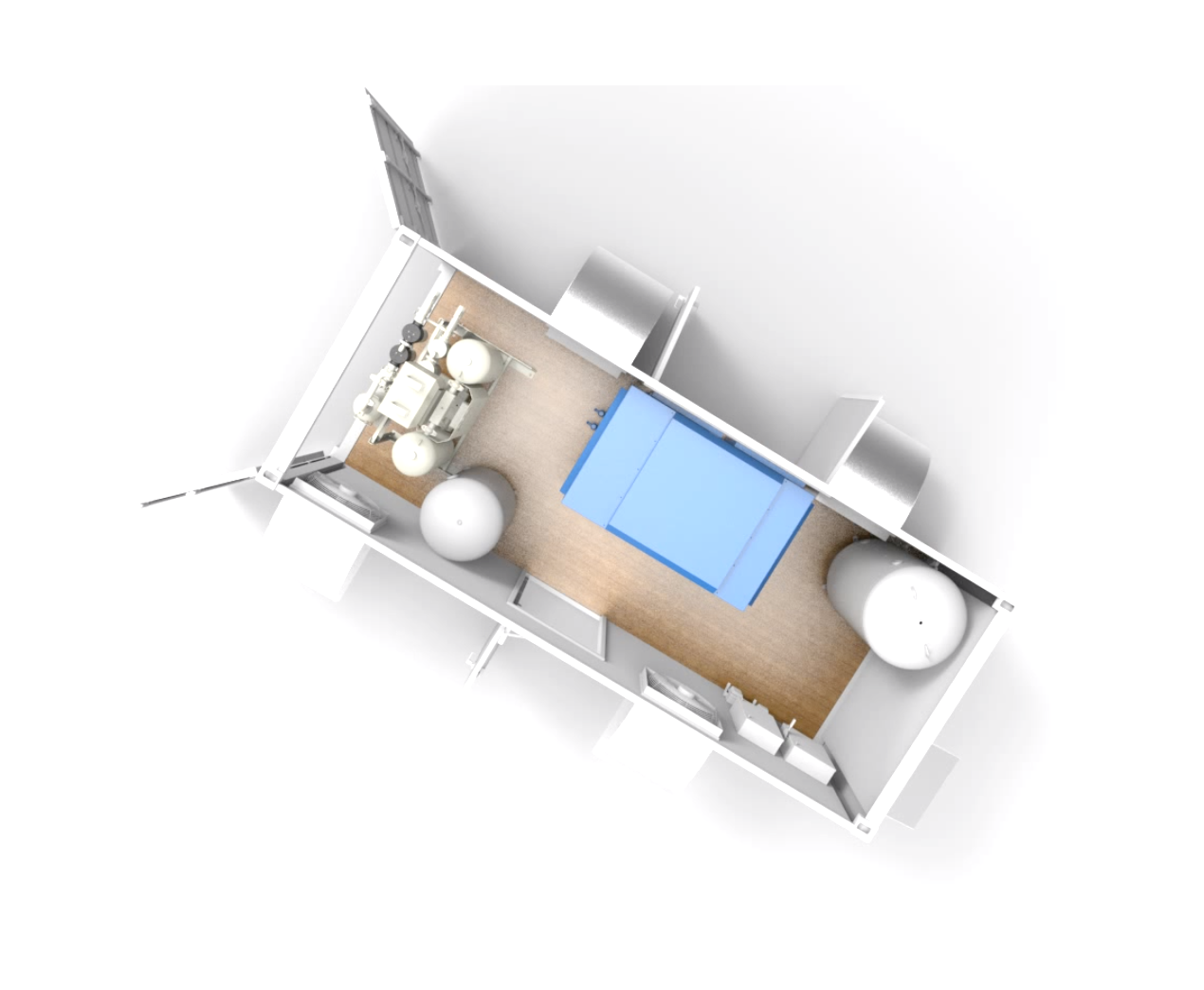 50 HP Rotary Screw Compressor with Desiccant Dryer and Filtration System in 20ft Container