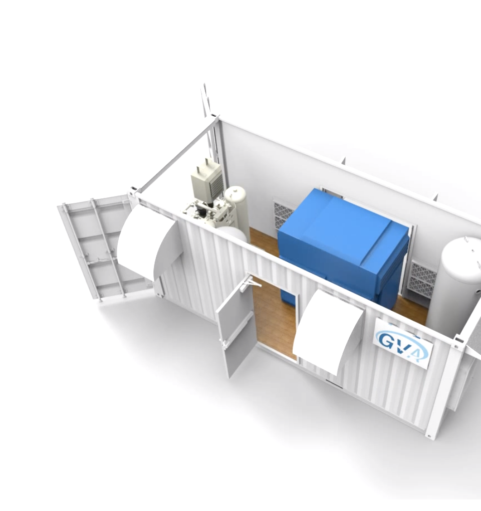 50 HP Rotary Screw Compressor with Desiccant Dryer and Filtration System in 20ft Container