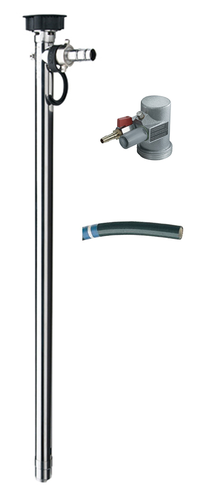 Flux Pumps F424PVDF Polyvinylidene Fluoride 39-inch Pump Tube with F416-2 Electric Motor and Hose