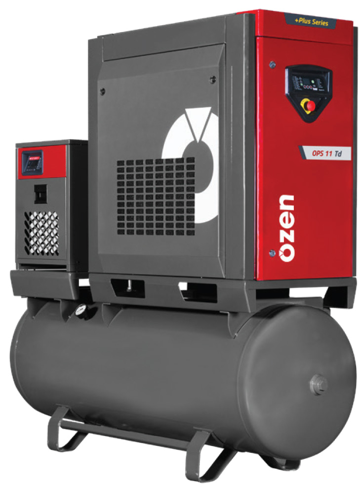 OZEN OPS Plus 15 HP Variable Speed Rotary Screw Air Compressor, 120 gallon